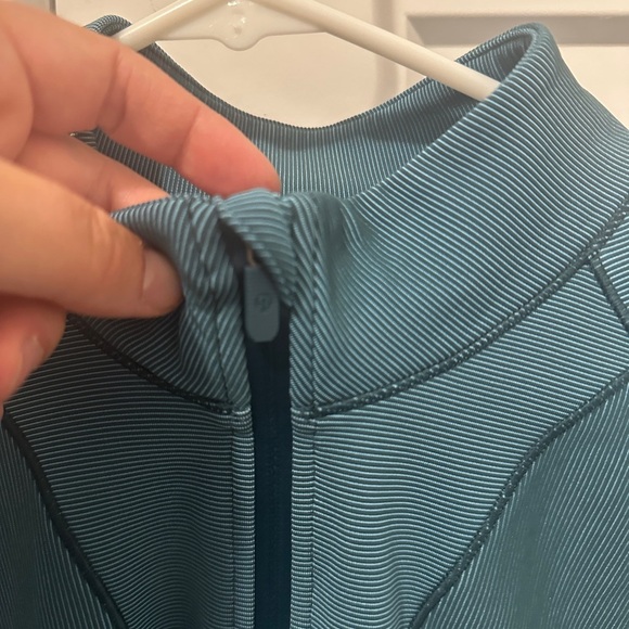 Lululemon Teal Ribbed Running Half Zip Sweater Jacket Size 8 Women’s - Picture 8 of 14